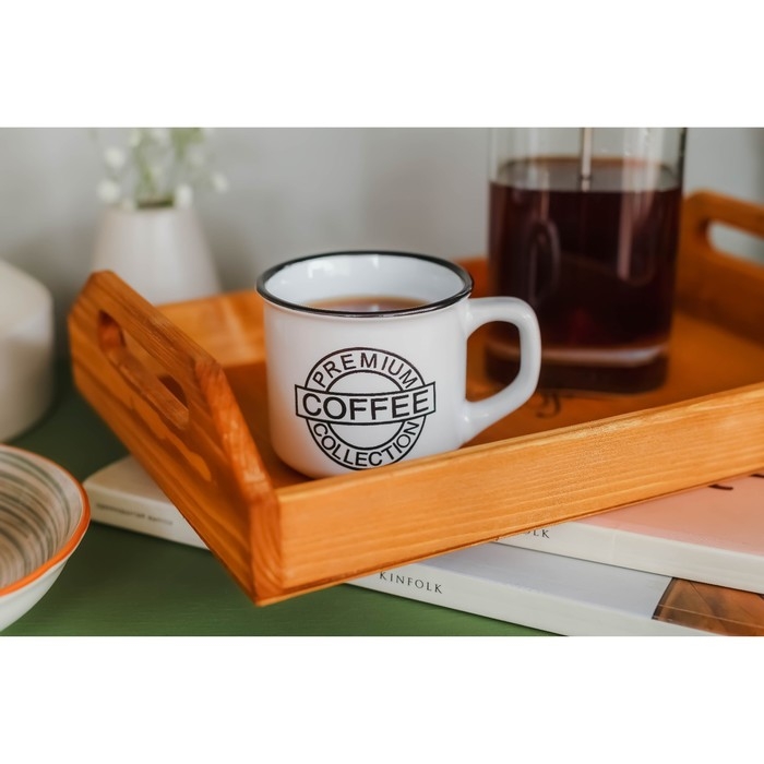 Кружка Доляна «Кофе», 165 мл, керамика, цвет белый