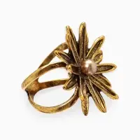 Кольцо для платка "Цветок Астра", цвет белый в чернёном золоте Кольцо для платка "Цветок Астра", цвет белый в чернёном золоте