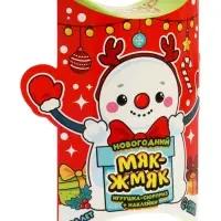 Игрушка-сюрприз Funny toys &laquo;Новогодний Мяк-жмяк&raquo; с наклейками, МИКС