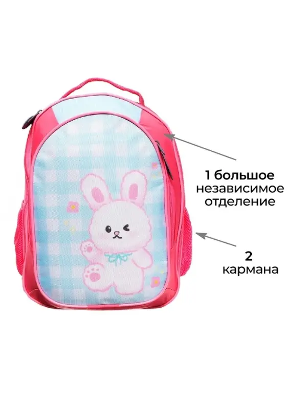 Рюкзак школьный, эргономичная спинка, 37&times;27&times;16 см &laquo;Зайка&raquo;