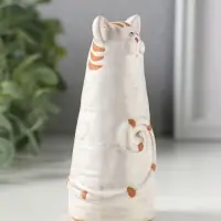 Фигурка керамика &laquo;Полосатый котик, хвост рогаликом&raquo;, 4.7&times;4.7&times;10.1 см