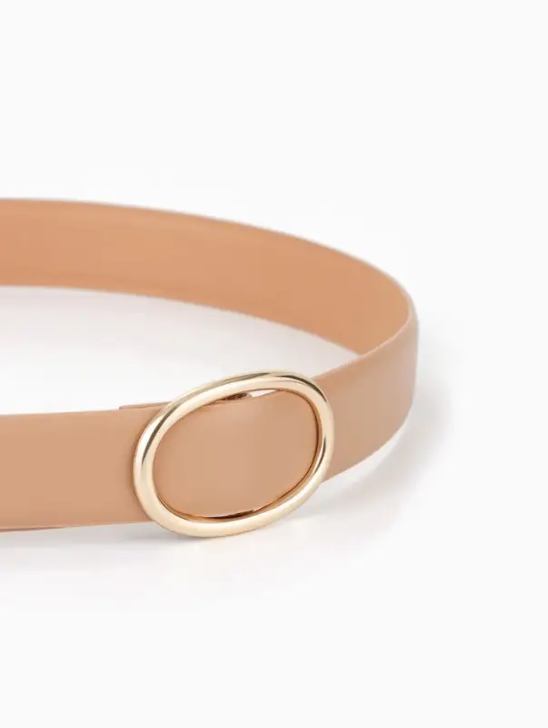 Ремень женский, 3&times;110 см, затяжка, без винта, золотистая пряжка, бежевый