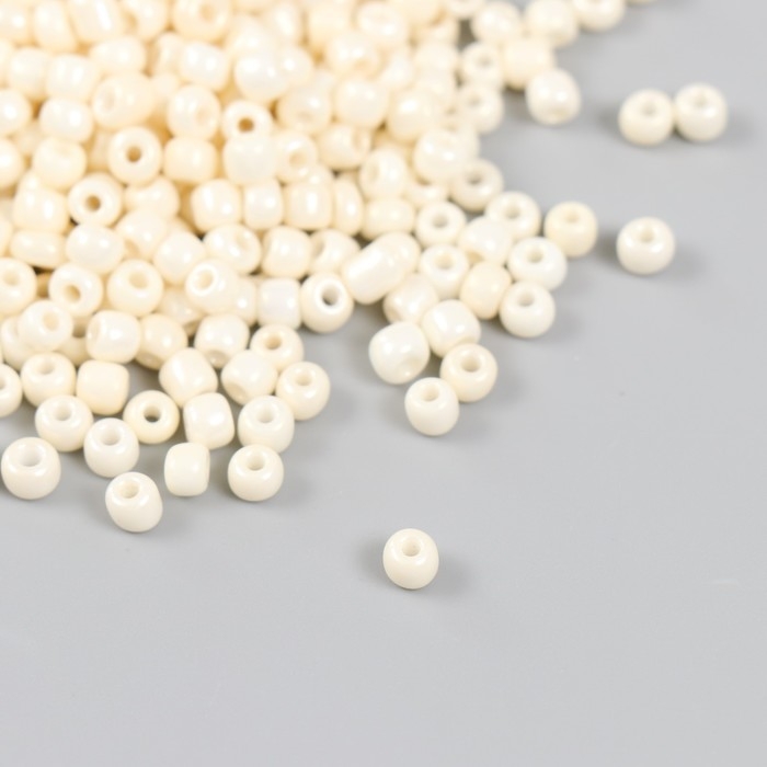 Бисер стекло 6/0  Бисер стекло 6/0 "Сливки" металлик 450 гр