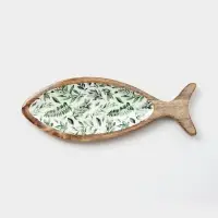 Блюдо в форме рыбки &laquo;Оливковая ветвь&raquo;, 32&times;11.5&times;2 см, дерево манго