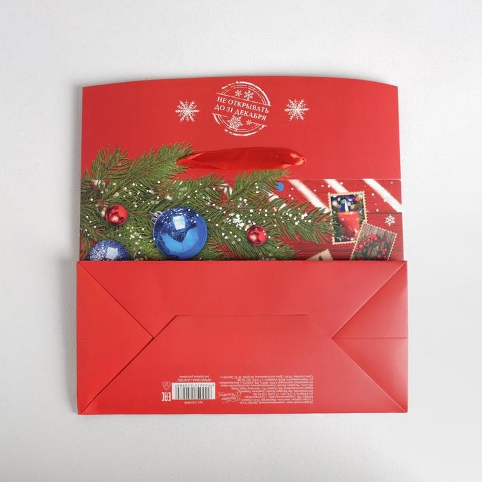 Пакет‒коробка &laquo;Новогодняя посылка&raquo;, 28 х 20 х 13 см