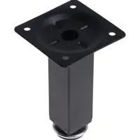 Опора квадратная OKV001BL ТУНДРА, d=25&times;25 мм, H=100 мм, чёрная