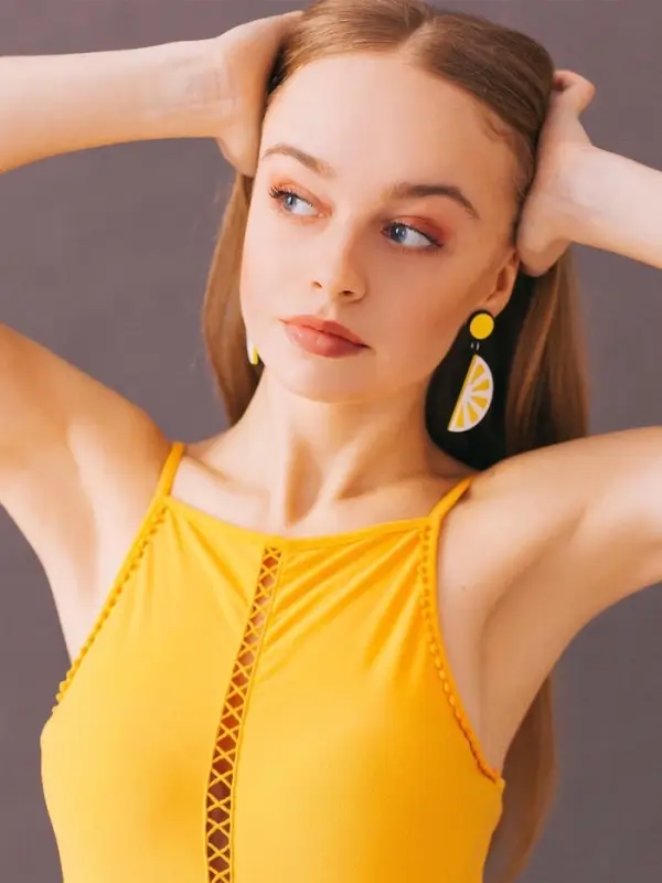 Серьги пластик &laquo;Вивьен&raquo; лимоны, цвет жёлто-белый