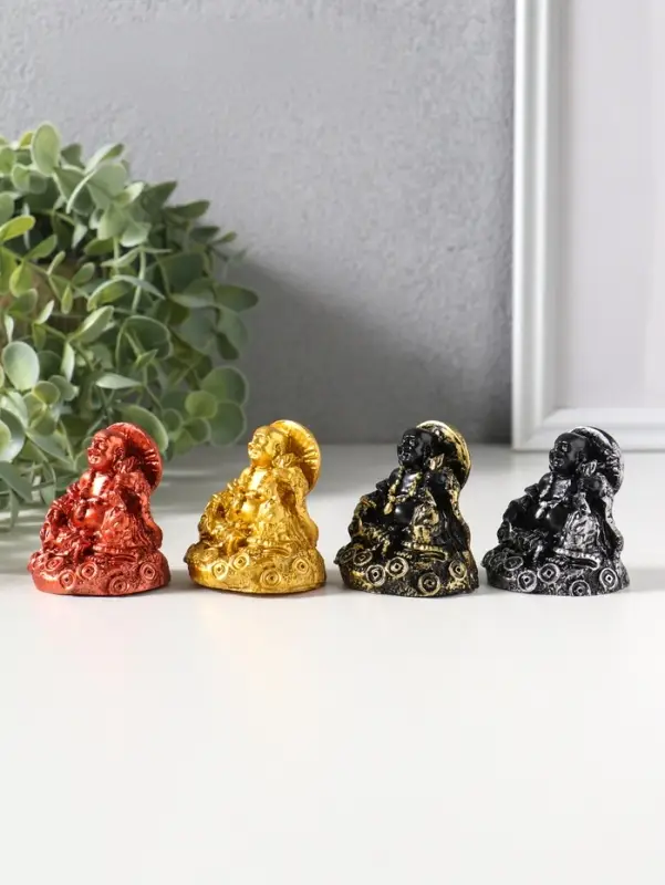 Сувенир полистоун "Хотей с зонтом" набор 4 шт 4,5х4,8х5,6 см