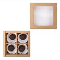 Коробка для 4 конфеты, 12.5×12.5×3.5 см