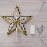 Светодиодная верхушка на ёлку &laquo;Звезда золотистая&raquo;, 15 см, 10 LED, 220 В, свечение мульти