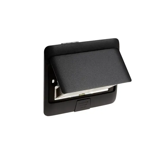 Розетка выдвижная, 16 А, двухместная, чёрная