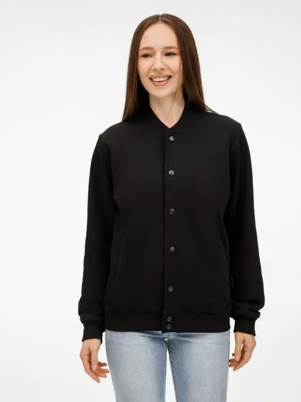 Бомбер унисекс Nuppu, черный, размер S