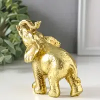 Сувенир полистоун "Золотой слонёнок" 10х5х9,5 см