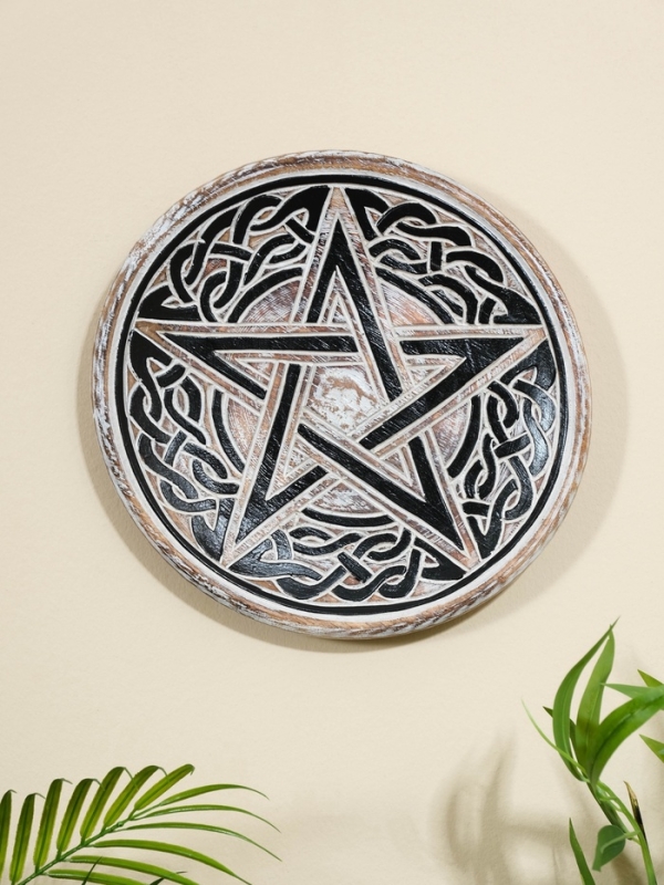 Панно резное дерево  Панно резное дерево "Кельтская пентаграмма", 30х30х2,5 см