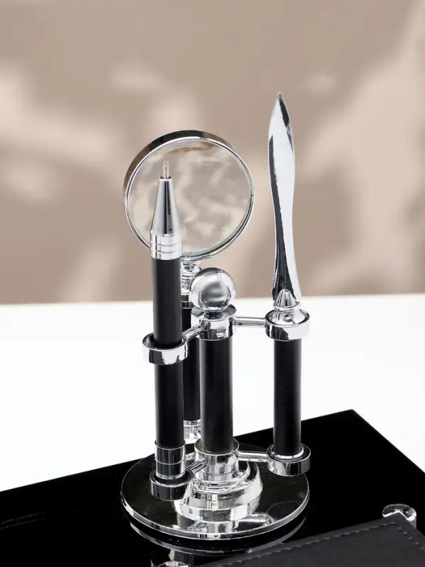 Набор настольный канцелярский 7 в1 с визитницей, карандашницей, лупой и ножом для писем