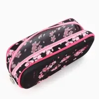 Рюкзак школьный для девочки, с эргономичной спинкой, с пеналом, 30&times;12&times;36 см, чёрный, розовый