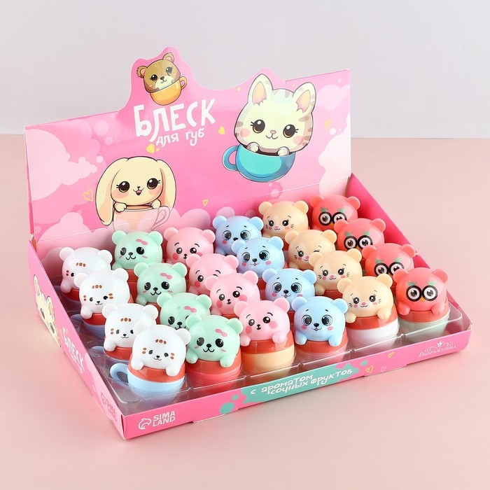 Блеск для губ «Зверюшки», 10 гр, фруктовый аромат Блеск для губ «Зверюшки», 10 гр, фруктовый аромат