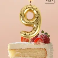 Свеча для торта Цифра &laquo;9&raquo;, звёздочки