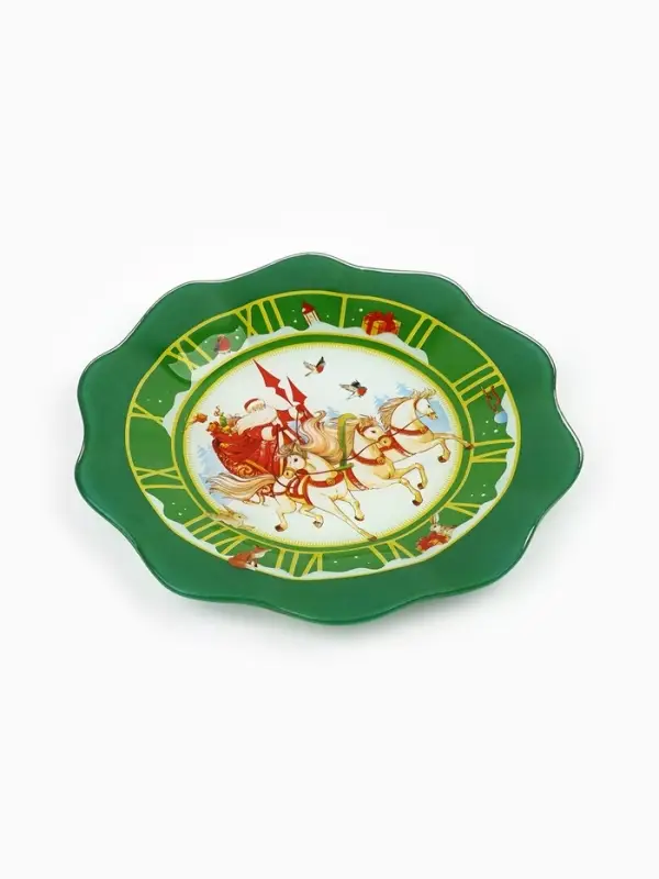 Тарелка новогодняя плоская &laquo;Тройка&raquo;, d=20 см