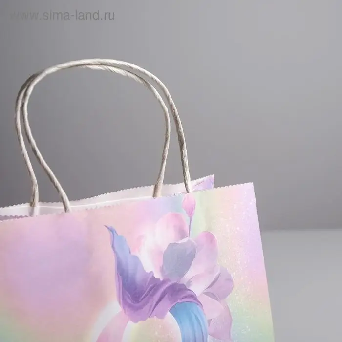 Пакет подарочный крафт, упаковка, «8 марта», 22 х 25 х 12 см