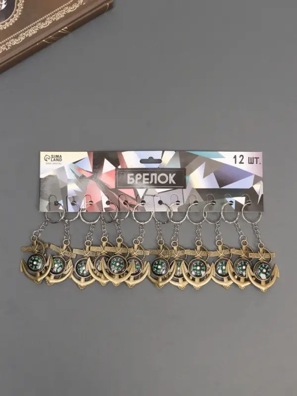 Брелок металл Брелок металл "Якорь с компасом" 5,8х4х0,8 см