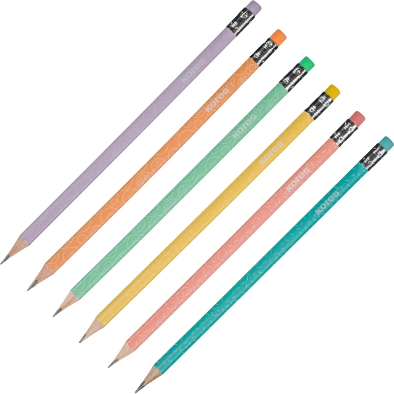 Карандаш чернографитный CollageStylePastel HB трехгр,заточ,с ластиком 92803