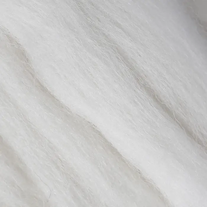 Шерсть для валяния 100% полутонкая шерсть 50гр (01 белый)