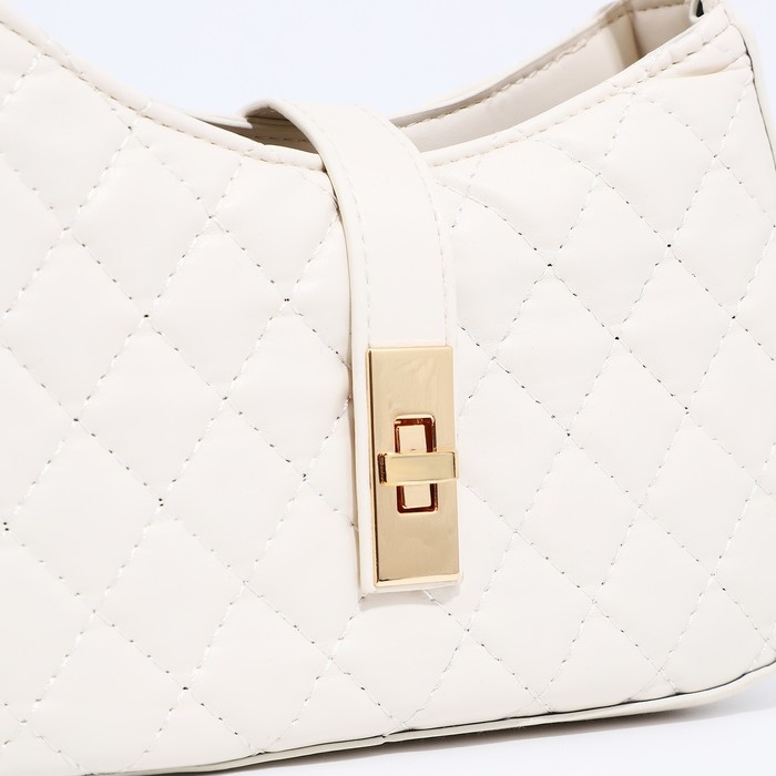 Сумка-багет на молнии, цвет белый