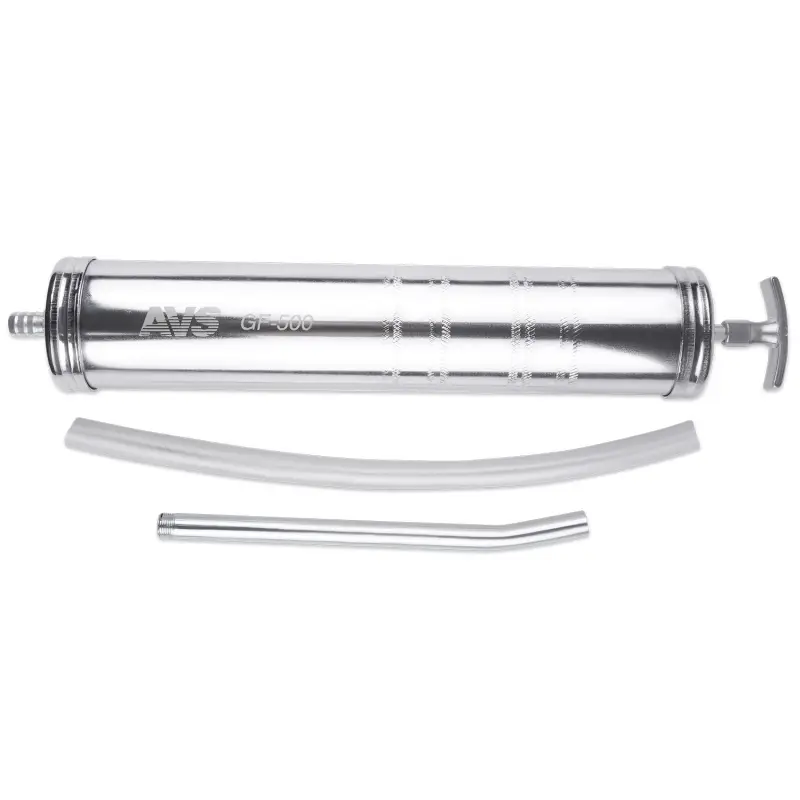 Шприц маслозаливной 500 мл (гибкий шланг, трубка) AVS GF-500