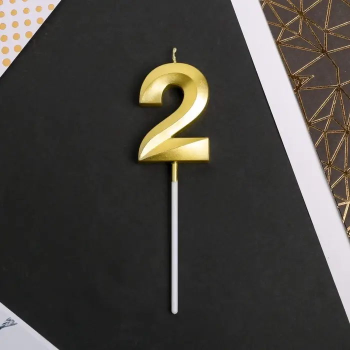 Свеча для торта, цифра &laquo;2&raquo;, 11.5&times;2.3 см