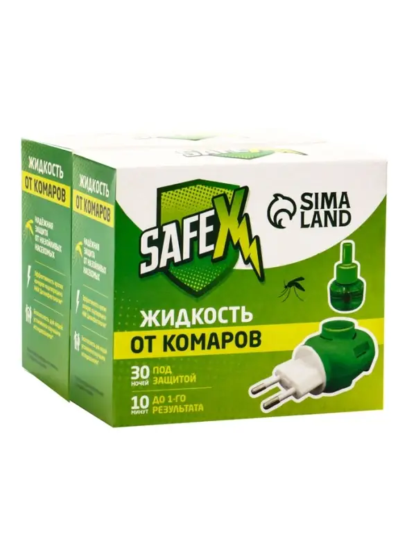Комплект от комаров SAFEX (фумигатор+жидкость) 2 набора Комплект от комаров SAFEX (фумигатор+жидкость) 2 набора
