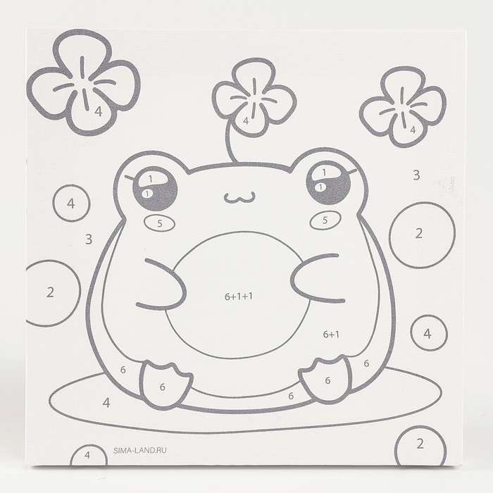 Картина по номерам на холсте с подрамником для детей «Милая лягушка», 17 х 17 см Картина по номерам на холсте с подрамником для детей «Милая лягушка», 17 х 17 см