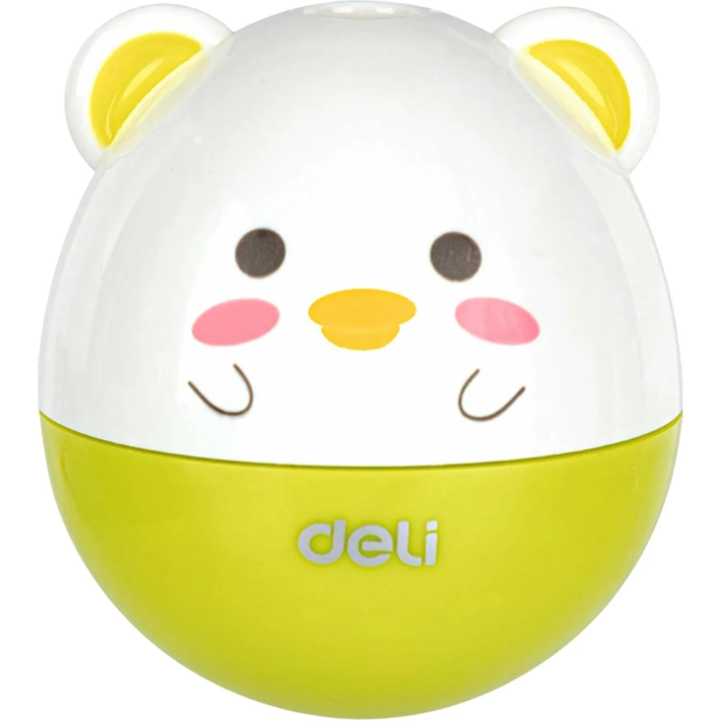 Точилка ручная Deli, 1 отв., с контейнером, пластик, картонная уп., ассорти