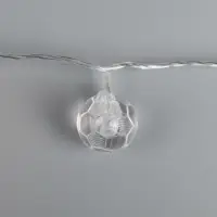 Гирлянда &laquo;Нить&raquo; 5 м с насадками &laquo;Футбольный мяч&raquo;, IP20, прозрачная нить, 20 LED, свечение белое, 8 режимов, 220 В