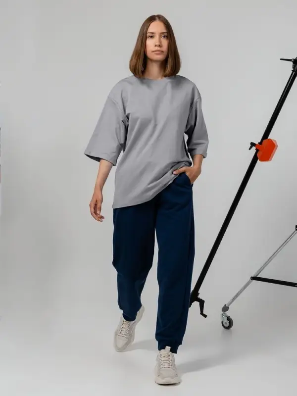 Футболка оверсайз унисекс Kosmos 2.0, светло-серая, размер XS/S