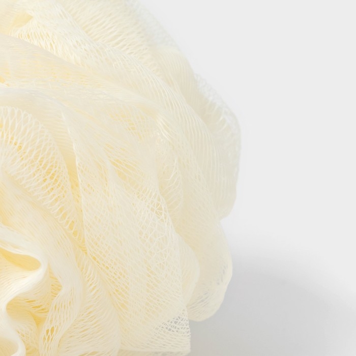 Мочалка для тела с ручкой Доляна, 50 гр, цвет белый