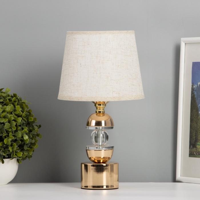 Лампа настольная Лампа настольная "Сатори" 1х40Вт Е27+подсветка LED 5Вт золото 18х18х29,5см