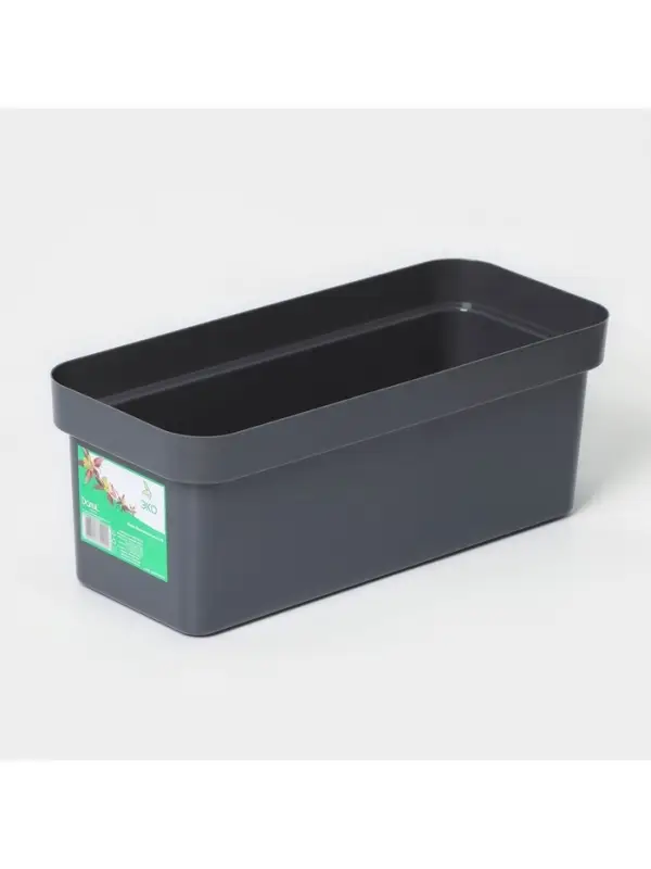 Ящик балконный для цветов &laquo;Эко&raquo;, 8 л, 40&times;17&times;15.5 см, пластиковый, цвет тёмный гранит
