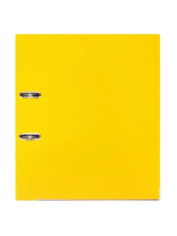 Папка-регистратор А4, 50 мм, ПВХ, тиснение &laquo;лен&raquo;, металлическая окантовка, карман на корешок, собранная, желтая