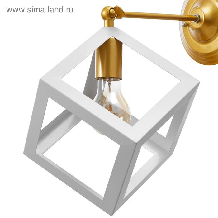 Бра  Бра "Куб" 1хE27 40Вт белый-золото 22х28х30 см