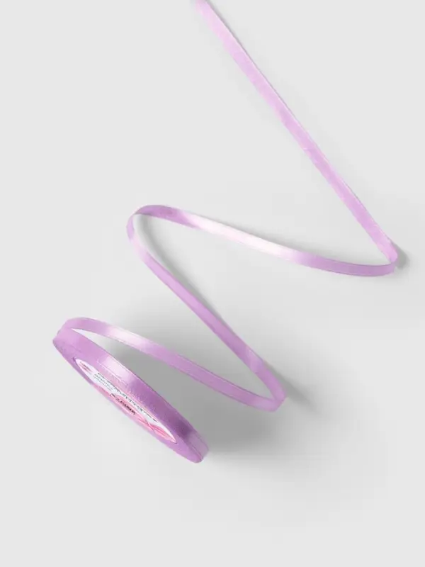 Лента атласная, 6 мм, 23±1 м, светло-сиреневая №45