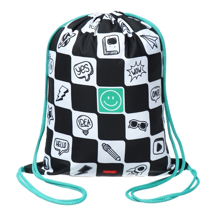 Мешок для обуви, 420 х 330 мм, Hatber  Мешок для обуви, 420 х 330 мм, Hatber "Смайлики"