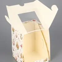 Коробка подарочная пасхальная с окном &laquo;Пасхальное чаепитие&raquo; 9.5&times;9.5&times;12.5 см