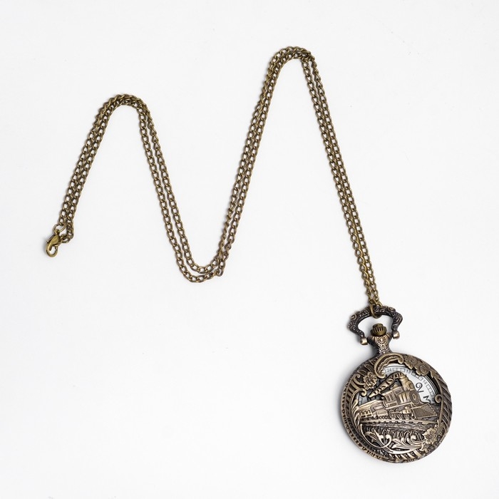 Часы карманные Часы карманные "Поезд", кварцевые, цепочка l-40 см, d-4.5 см