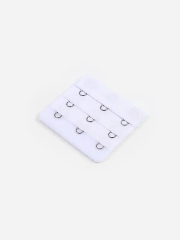 Застёжка для бюстгальтера, удлинитель, 3 ряда 3 крючка, 5×5.5 см, белая Застёжка для бюстгальтера, удлинитель, 3 ряда 3 крючка, 5×5.5 см, белая