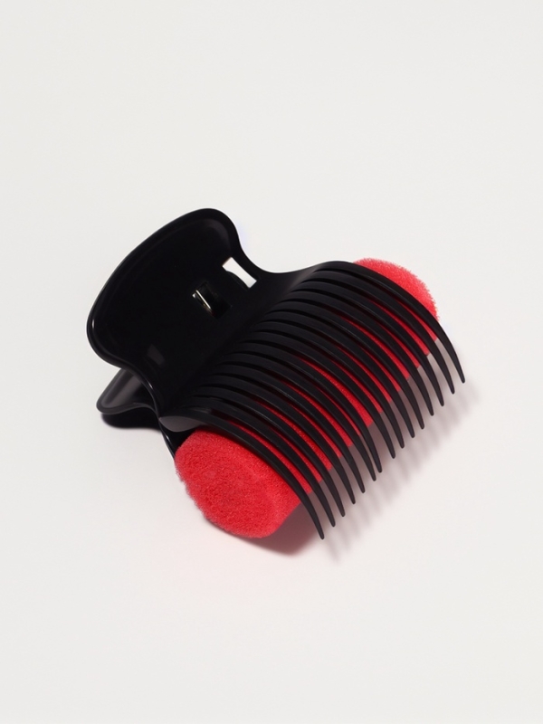 Набор зажимов д/бигуди (наб 6шт цена за наб) пластик черный пакет QF