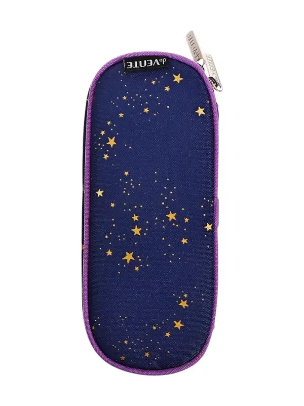 Пенал - футляр deVENTE Chiisana Hoshi, 80&times;210&times;50 мм, мягкий, на молнии, 1 отделение, текстиль, тёмно-синий