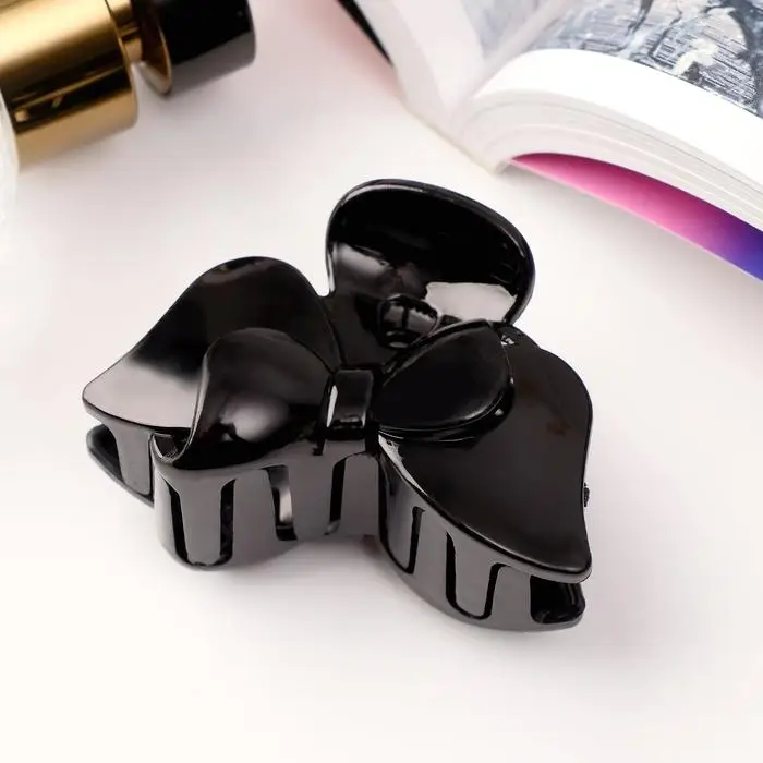 Крабик для волос «Классик», бантик двойной, 6×4 см, чёрный Крабик для волос «Классик», бантик двойной, 6×4 см, чёрный