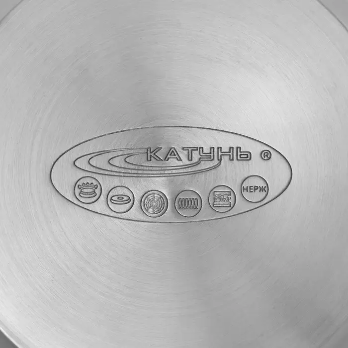 Кастрюля Катунь «Гретта», 2.2 л, d=18 см, с крышкой, капсульное дно, индукция, нержавеющая сталь, AISI - 201, хромированная Кастрюля Катунь «Гретта», 2.2 л, d=18 см, с крышкой, капсульное дно, индукция, нержавеющая сталь, AISI - 201, хромированная