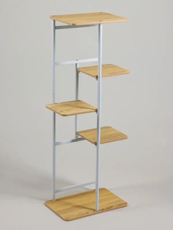 Подставка для цветов Greengo, 5 полок, 36&times;23&times;94 см, напольная, каркас металл, полки МДФ, белая